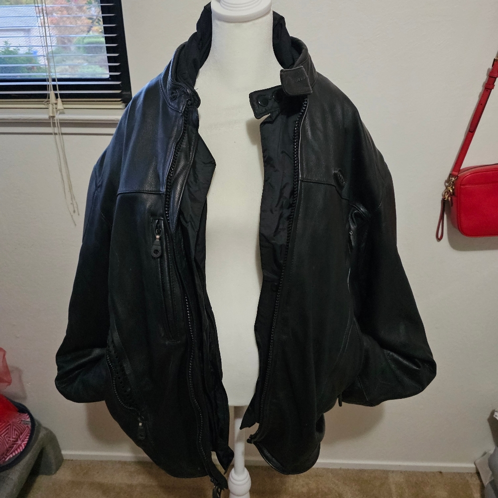 Harley Davidson Men's Leather Jacket Black Size XX-Large GUC